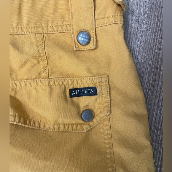 Vintage Athleta Cargo Pants Mustard Yellow Gold Straight Leg size 6 - Picture 7 of 10